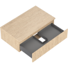 Mexen Rivel Badezimmerunterschrank 80 cm mit Arbeitsplatte, 1 Schublade, geriffelt, Eiche - 91A20-08023-1-BFC81