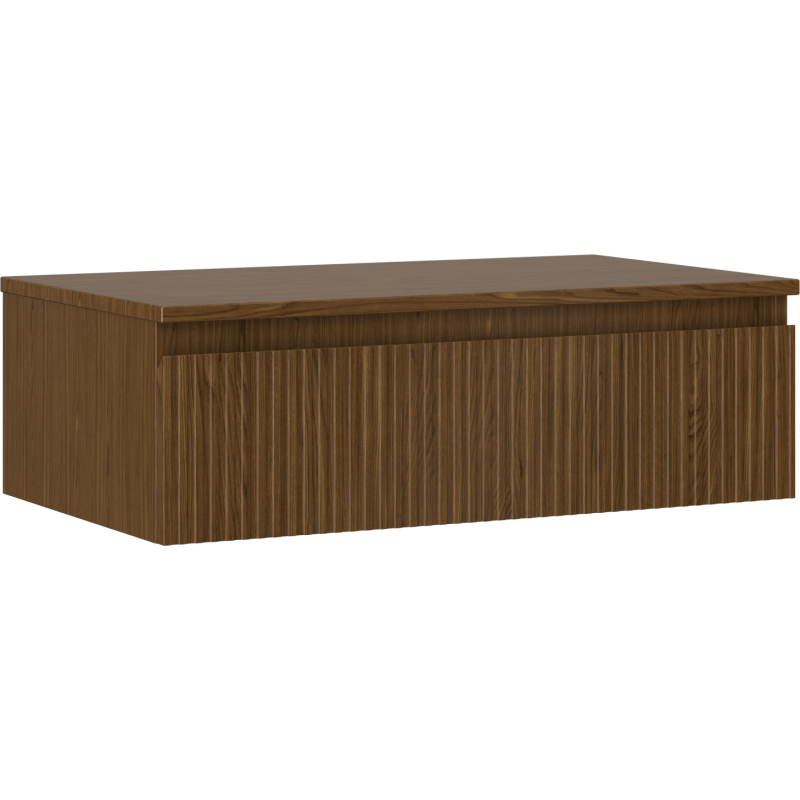 Mexen Rivel Badezimmerschrank 80 cm mit Arbeitsplatte, 1 Schublade, gerillt, Nussbaum - 91A20-08023-1-BFC86