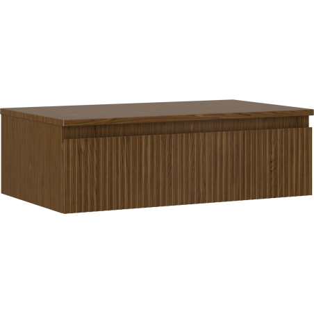 Mexen Rivel Badezimmerschrank 80 cm mit Arbeitsplatte, 1 Schublade, gerillt, Nussbaum - 91A20-08023-1-BFC86