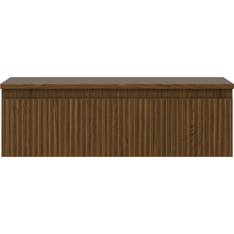 Mexen Rivel Badezimmerschrank 80 cm mit Arbeitsplatte, 1 Schublade, gerillt, Nussbaum - 91A20-08023-1-BFC86