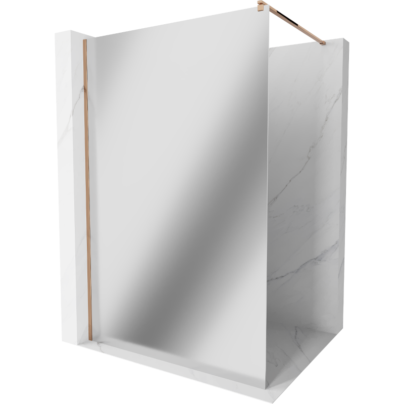 Mexen Kioto Duschwand Walk-in 100 x 200 cm, Spiegel 8 mm, Roségold - 800-100-101-60-50