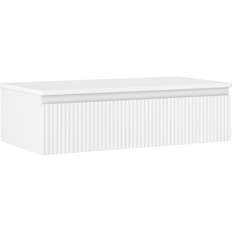 Mexen Rivel Badezimmerschrank für Waschtische 90 cm mit Arbeitsplatte, 1 Schublade, geriffelt, weiß matt - 91A20-09023-1-BFC01