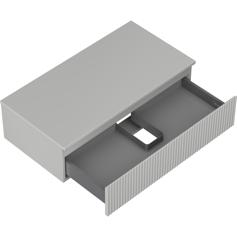 Mexen Rivel 90 cm Unterschrank mit Waschtischplatte, 1 Schublade, geriffelt, grau matt - 91A20-09023-1-BFC62