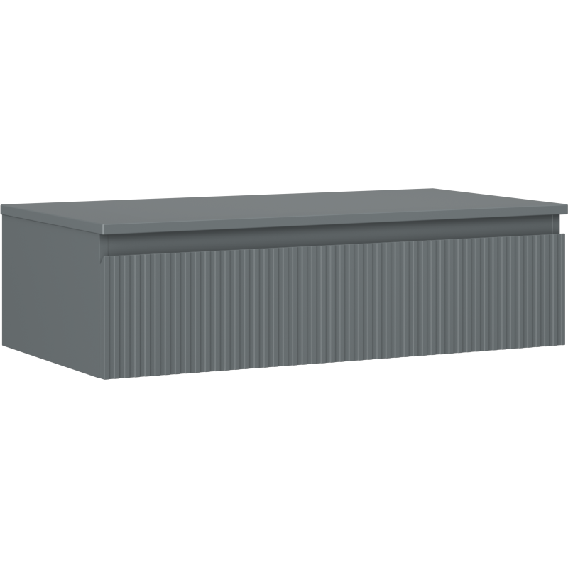 Mexen Rivel Badezimmer-Unterschrank 90 cm mit Arbeitsplatte, 1 Schublade, geriffelt, grafit matt - 91A20-09023-1-BFC66