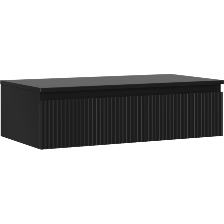 Mexen Rivel Badezimmerschrank für Waschbecken 90 cm mit Arbeitsplatte, 1 Schublade, gerillt, schwarz matt - 91A20-09023-1-BFC71