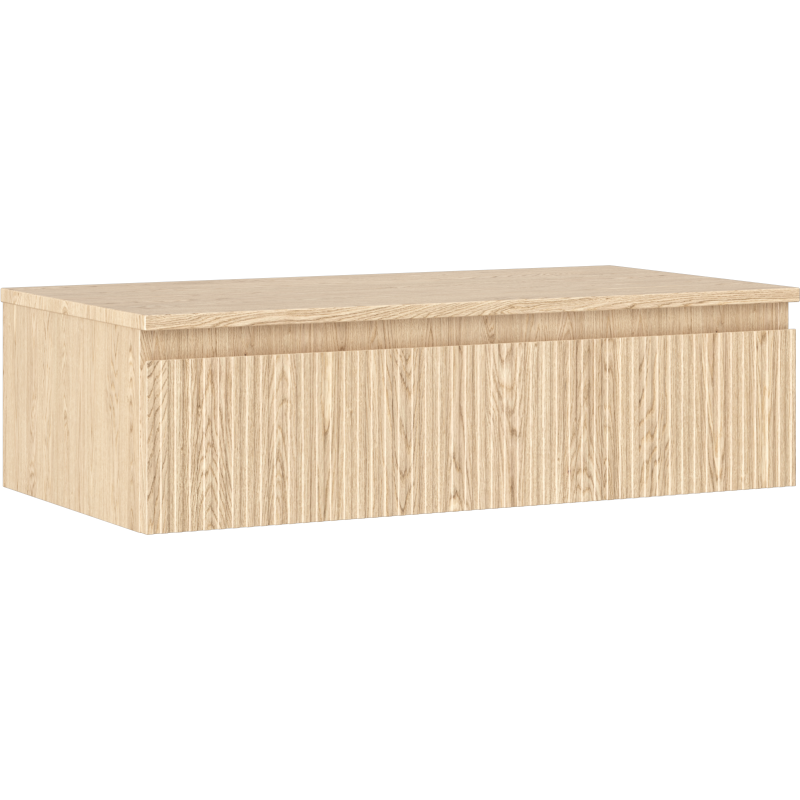 Mexen Rivel Badezimmerschrank 90 cm, gerillt, in Eiche - 91A20-09023-1-BFC81