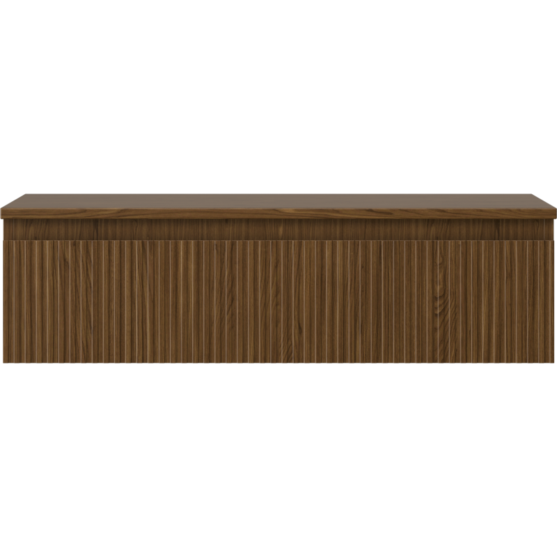 Mexen Rivel Badezimmerschrank 90 cm mit Arbeitsplatte, 1 Schublade, geriffelt, Nussbaum - 91A20-09023-1-BFC86