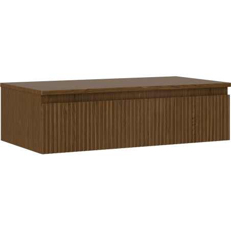Mexen Rivel Badezimmerschrank 90 cm mit Arbeitsplatte, 1 Schublade, geriffelt, Nussbaum - 91A20-09023-1-BFC86