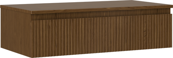 Mexen Rivel Badezimmerschrank 90 cm mit Arbeitsplatte, 1 Schublade, geriffelt, Nussbaum - 91A20-09023-1-BFC86