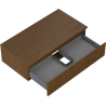 Mexen Rivel Badezimmerschrank 90 cm mit Arbeitsplatte, 1 Schublade, geriffelt, Nussbaum - 91A20-09023-1-BFC86