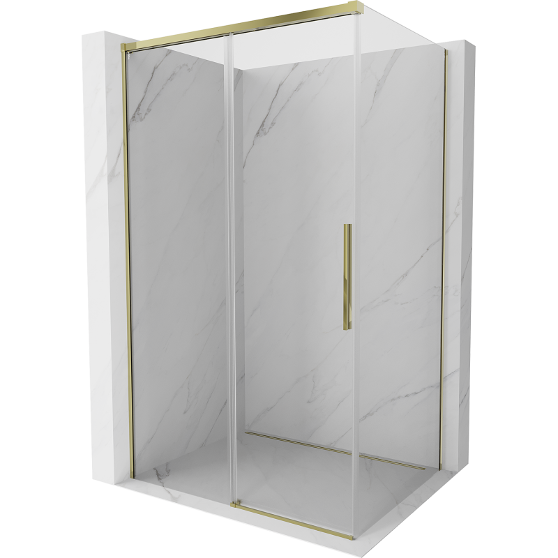 Mexen Rox Duschkabine Schiebetür 120 x 110 cm, transparent, gold - 8C2-120-110-50-00