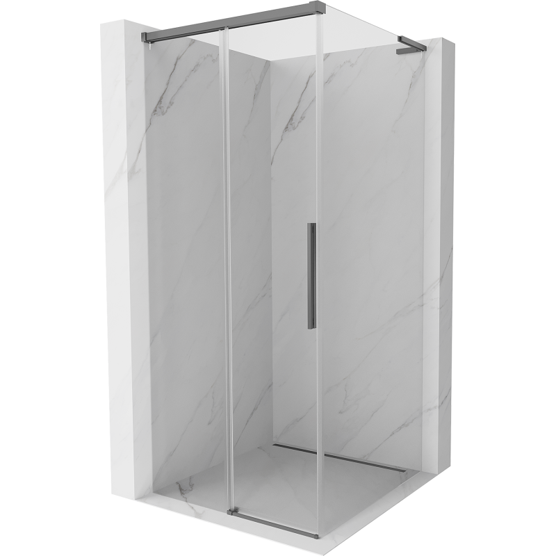 Mexen Rox L Duschkabine, schiebbar 95 x 95 cm, transparent, Gun Metal - 8C2L-095-095-95-00