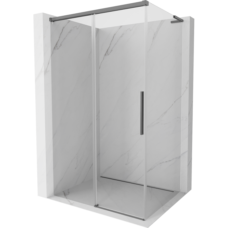 Mexen Rox L Duschkabine, verschiebbar 90 x 100 cm, transparent, Gun Metal - 8C2L-090-100-95-00
