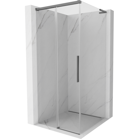 Mexen Rox L Duschkabine Schiebetür 100 x 100 cm, transparent, Gun Metal - 8C2L-100-100-95-00