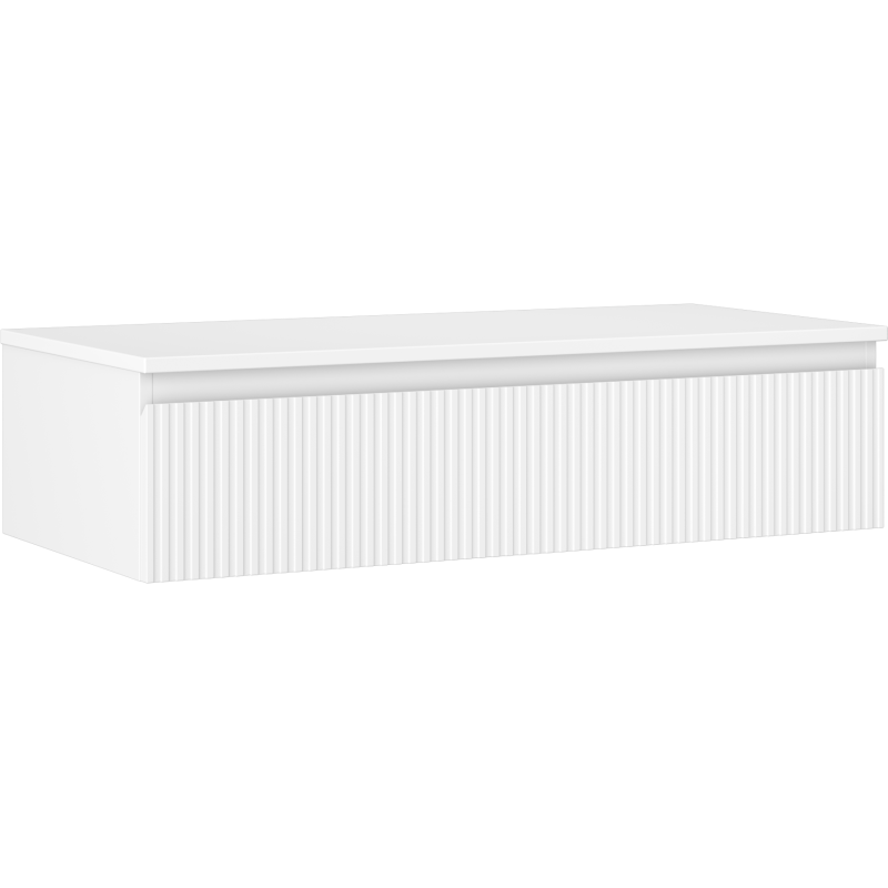 Mexen Rivel Badezimmerunterschrank 100 cm mit Platte, 1 Schublade, gerillt, weiß matt - 91A20-10023-1-BFC01