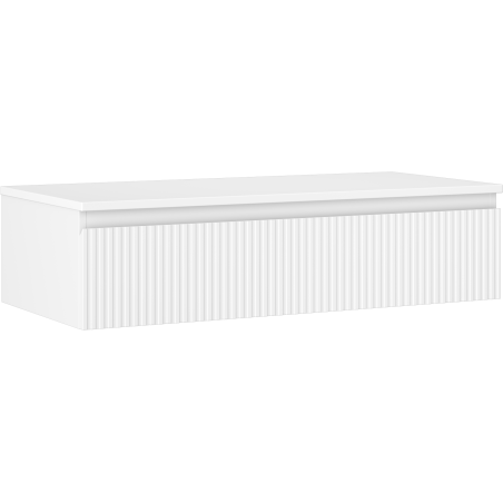 Mexen Rivel Badezimmerunterschrank 100 cm mit Platte, 1 Schublade, gerillt, weiß matt - 91A20-10023-1-BFC01