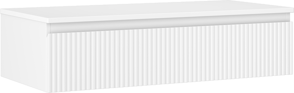 Mexen Rivel Badezimmerunterschrank 100 cm mit Platte, 1 Schublade, gerillt, weiß matt - 91A20-10023-1-BFC01