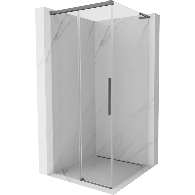 Mexen Rox L Duschkabine Schiebetür 110 x 110 cm, transparent, Gun Metal - 8C2L-110-110-95-00