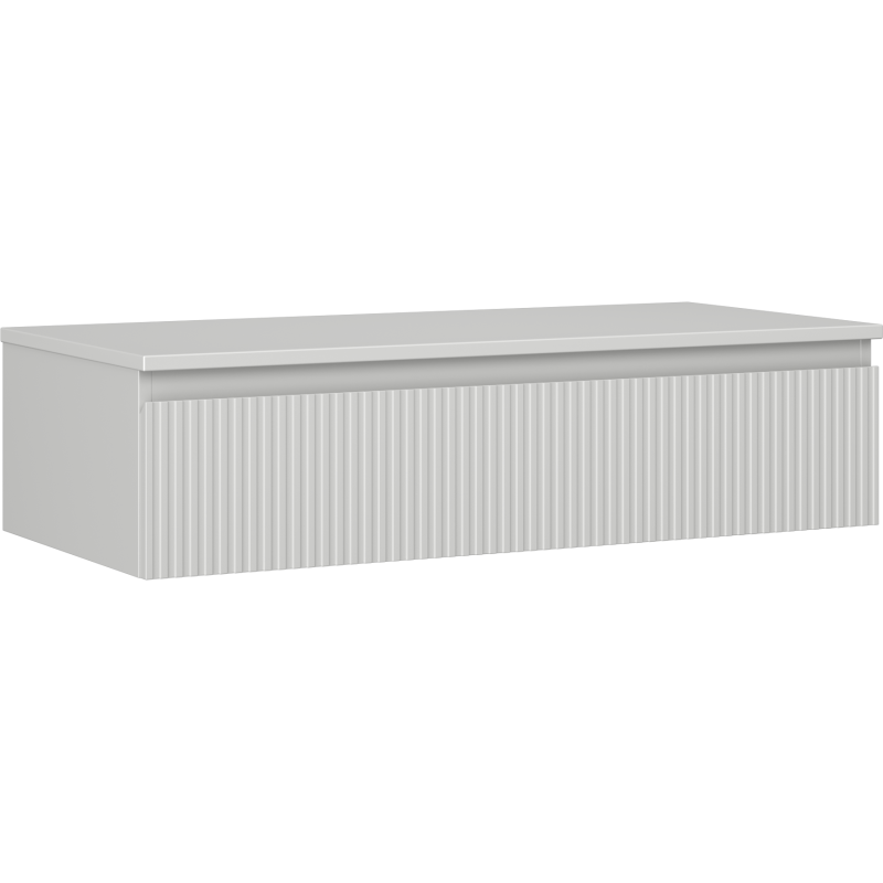 Mexen Rivel Badezimmer-Unterschrank 100 cm mit Arbeitsplatte, 1 Schublade, gerillt, grau matt - 91A20-10023-1-BFC62