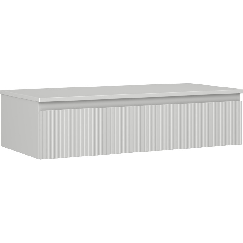 Mexen Rivel Badezimmerschrank unter Waschbecken 100 cm mit Platte, 1 Schublade, geriffelt, grau matt - 91A20-10023-1-BFC62