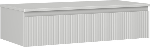 Mexen Rivel Badezimmer-Unterschrank 100 cm mit Arbeitsplatte, 1 Schublade, gerillt, grau matt - 91A20-10023-1-BFC62