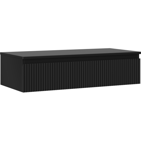 Mexen Rivel Badezimmerschrank 100 cm mit Arbeitsplatte, 1 Schublade, gerillt, schwarz matt - 91A20-10023-1-BFC71