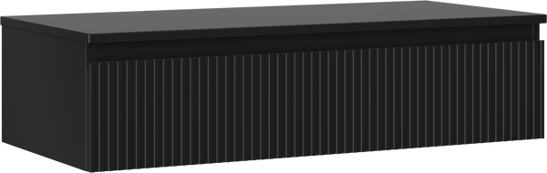 Mexen Rivel Badezimmerschrank 100 cm mit Arbeitsplatte, 1 Schublade, gerillt, schwarz matt - 91A20-10023-1-BFC71
