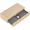 Mexen Rivel Badezimmerschrank 100 cm mit Arbeitsplatte, 1 Schublade, geriffelt, Eiche - 91A20-10023-1-BFC81