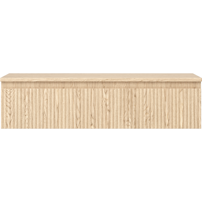 Mexen Rivel Badezimmerschrank 100 cm mit Arbeitsplatte, 1 Schublade, geriffelt, Eiche - 91A20-10023-1-BFC81
