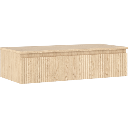 Mexen Rivel Badezimmerschrank 100 cm mit Arbeitsplatte, 1 Schublade, geriffelt, Eiche - 91A20-10023-1-BFC81