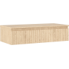 Mexen Rivel Badezimmerschrank 100 cm mit Arbeitsplatte, 1 Schublade, geriffelt, Eiche - 91A20-10023-1-BFC81