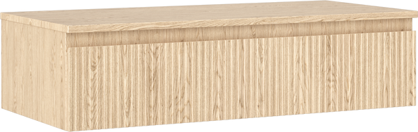 Mexen Rivel Badezimmerschrank 100 cm mit Arbeitsplatte, 1 Schublade, geriffelt, Eiche - 91A20-10023-1-BFC81