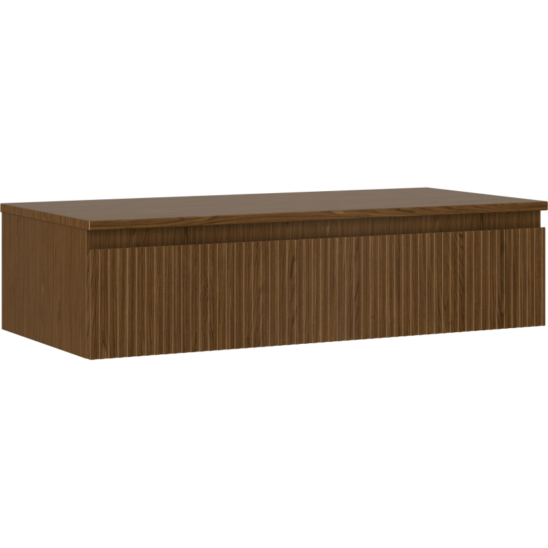 Mexen Rivel Badezimmerschrank für Waschbecken 100 cm mit Arbeitsplatte, 1 Schublade, geriffelt, Nuss - 91A20-10023-1-BFC86