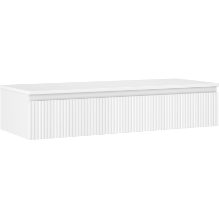Mexen Rivel Badezimmerschrank für Waschbecken 120 cm mit Arbeitsplatte, 1 Schublade, geriffelt, Weiß Matt - 91A20-12023-1-BFC01