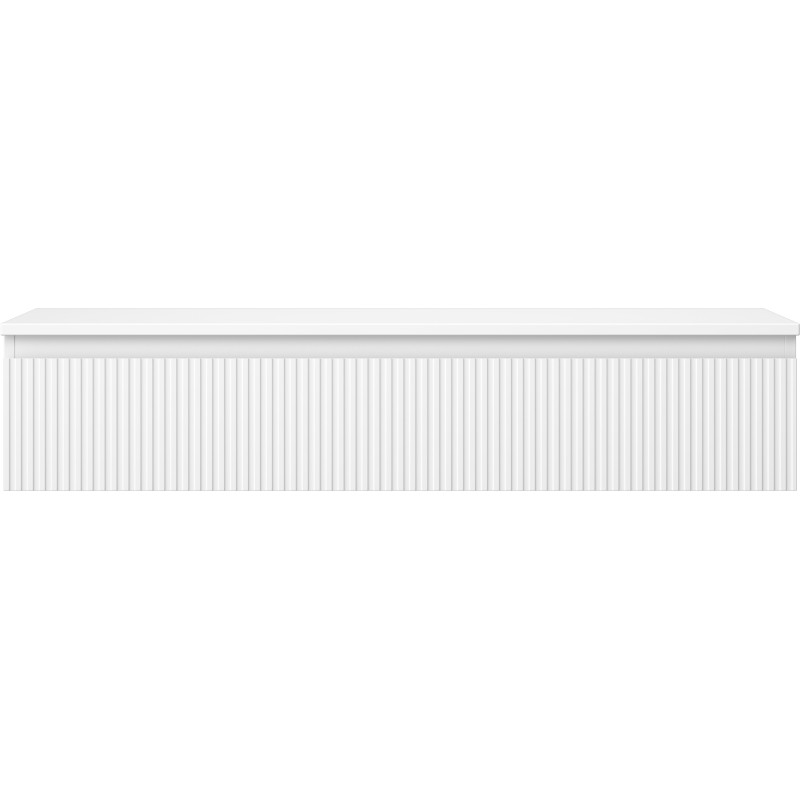 Mexen Rivel Badezimmerschrank für Waschtisch 120 cm mit Platte, 1 Schublade, gerillt, weiß matt - 91A20-12023-1-BFC01
