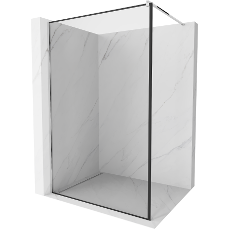 Mexen Kioto Duschwand Walk-in 80 x 200 cm, schwarzer Rahmen 8 mm, Chrom - 800-080-101-01-70