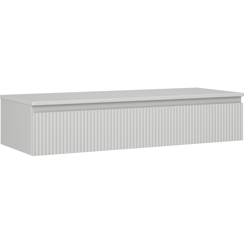 Mexen Rivel Badezimmerschrank für das Waschbecken, 120 cm mit Arbeitsplatte, 1 Schublade, geriffelt, mattgrau