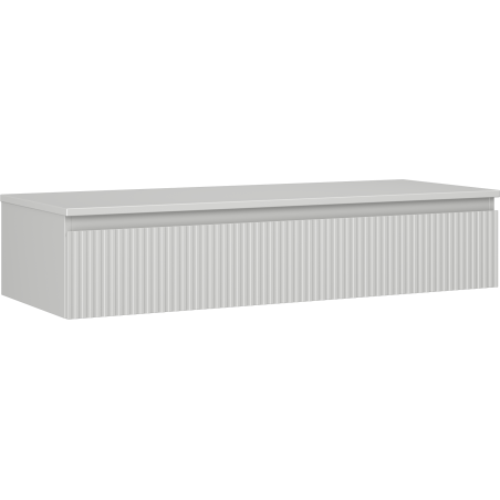 Mexen Rivel Badezimmerschrank für das Waschbecken, 120 cm mit Arbeitsplatte, 1 Schublade, geriffelt, mattgrau