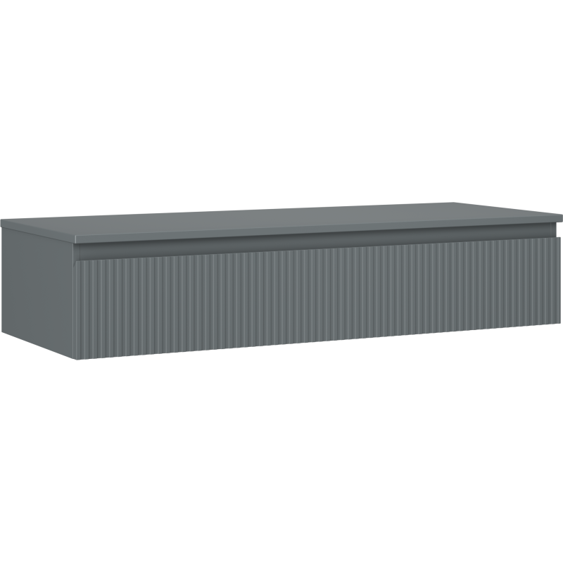 Mexen Rivel Badezimmer-Unterschrank 120 cm mit Arbeitsplatte, 1 Schublade, geriffelt, Graphit Matt - 91A20-12023-1-BFC66