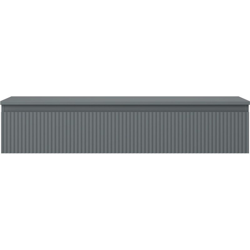Mexen Rivel Badezimmerschrank 120 cm für Waschbecken mit Arbeitsplatte, 1 Schublade, geriffelt, Graphit matt