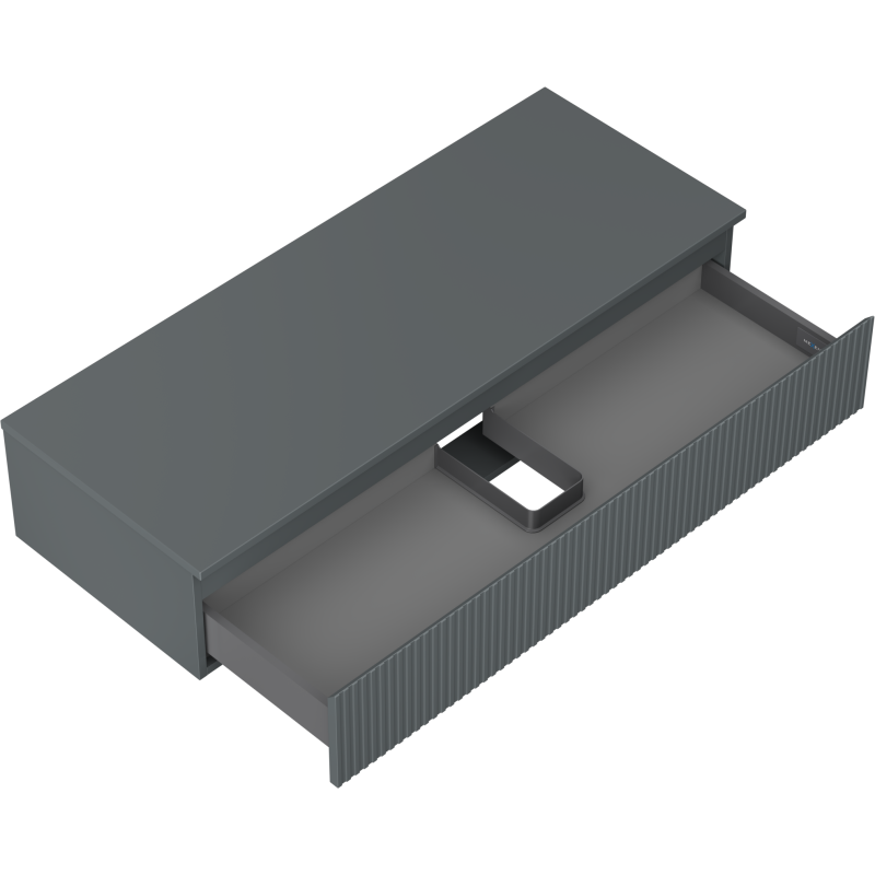 Mexen Rivel Badezimmer-Unterschrank 120 cm mit Arbeitsplatte, 1 Schublade, geriffelt, Graphit Matt - 91A20-12023-1-BFC66