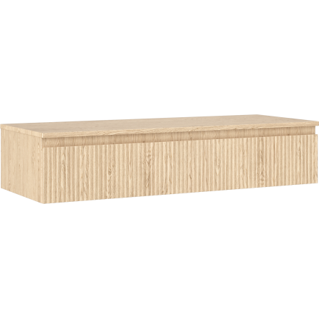 Mexen Rivel Badezimmerschrank für Waschtisch 120 cm mit Platte, 1 Schublade, geriffelt, Eiche - 91A20-12023-1-BFC81
