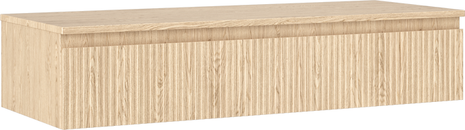 Mexen Rivel Badezimmerschrank für Waschtisch 120 cm mit Platte, 1 Schublade, geriffelt, Eiche - 91A20-12023-1-BFC81