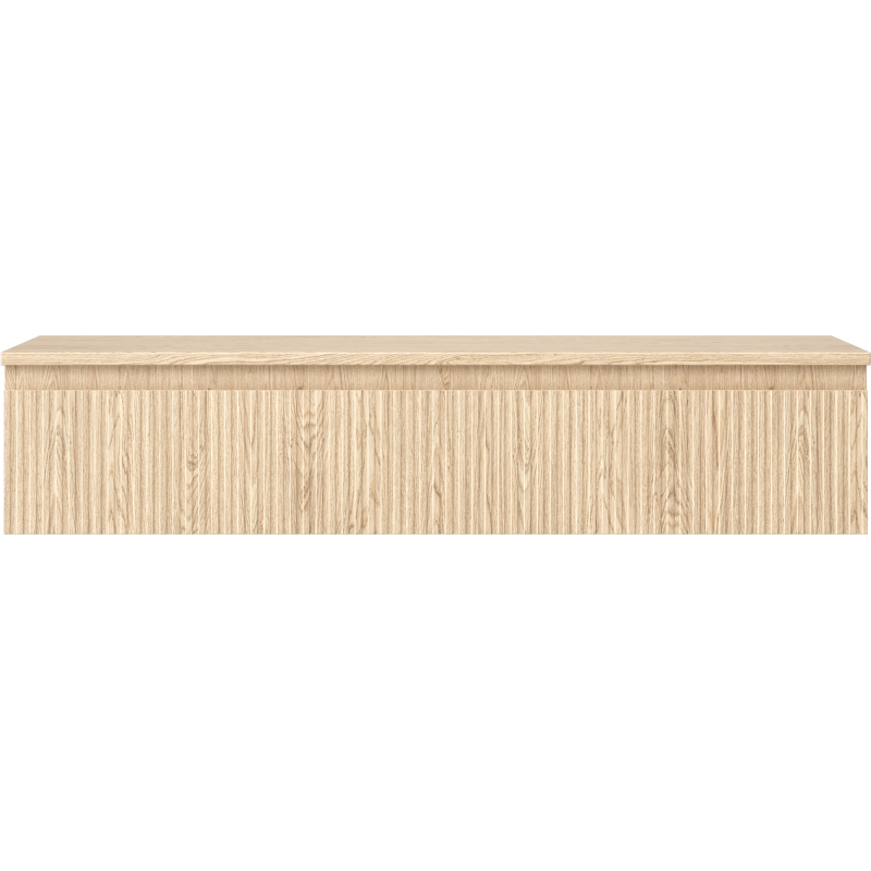 Mexen Rivel Badezimmerschrank für Waschtisch 120 cm mit Platte, 1 Schublade, geriffelt, Eiche - 91A20-12023-1-BFC81