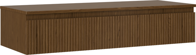 Mexen Rivel Badezimmerschrank 120 cm mit Arbeitsplatte, 1 Schublade, gerillt, Nussbaum - 91A20-12023-1-BFC86