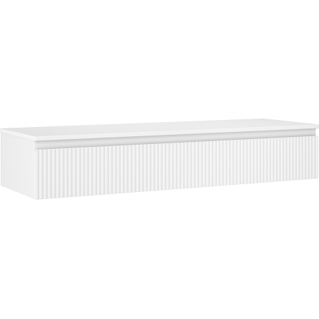 Mexen Rivel Badezimmerunterschrank 140 cm mit Arbeitsplatte, 1 Schublade, geriffelt, weiß matt - 91A20-14023-1-BFC01