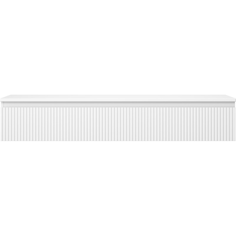 Mexen Rivel 140 cm Waschbeckenunterschrank mit Arbeitsplatte, 1 Schublade, geriffelt, weiß matt - 91A20-14023-1-BFC01