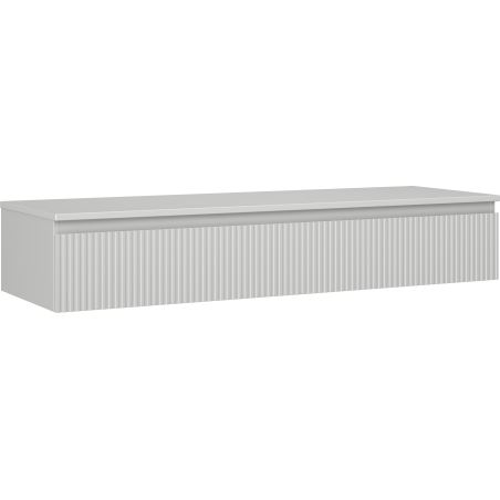 Mexen Rivel Badezimmerunterschrank 140 cm mit Arbeitsplatte, 1 Schublade, gerillt, grau matt - 91A20-14023-1-BFC62