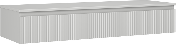Mexen Rivel Badezimmerunterschrank 140 cm mit Arbeitsplatte, 1 Schublade, gerillt, grau matt - 91A20-14023-1-BFC62