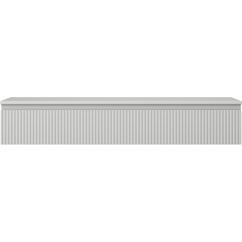 Mexen Rivel Badezimmerunterschrank 140 cm mit Arbeitsplatte, 1 Schublade, gerillt, grau matt - 91A20-14023-1-BFC62